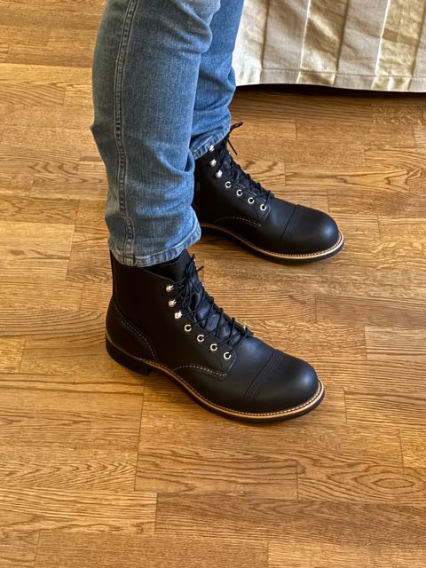 Photo by henkish on March 29, 2025 of the Red Wing Iron Ranger in S.B. Foot Black Harness.