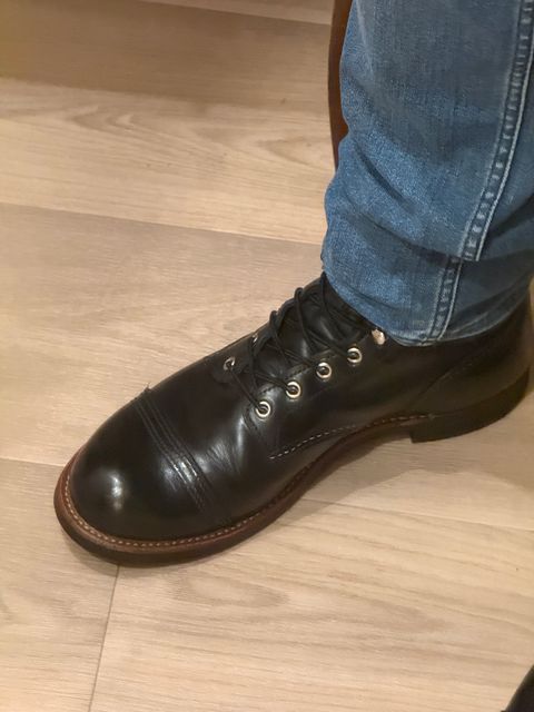 Photo by henkish on January 5, 2026 of the Red Wing Iron Ranger in S.B. Foot Black Harness.