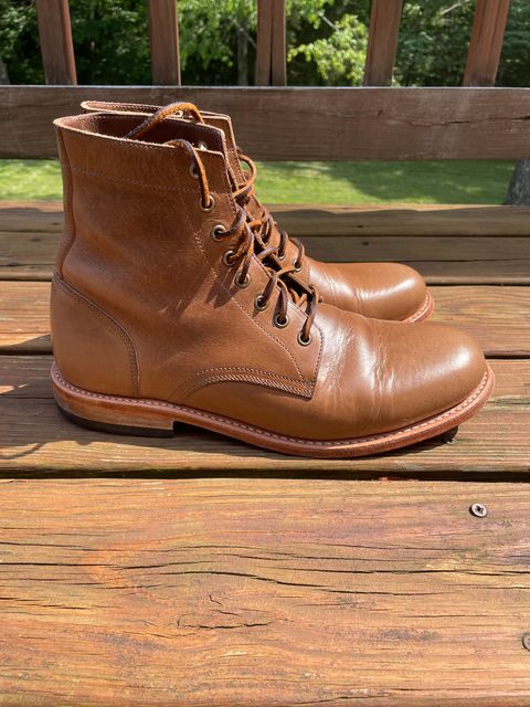 Photo by GTOby04 on June 24, 2025 of the Oak Street Bootmakers Trench Boot in Horween Natural Chromexcel.