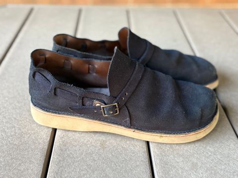 Photo by kablamb11 on October 2, 2025 of the Oak Street Bootmakers Country Loafer in Horween Natural Indigo Chromexcel Roughout.