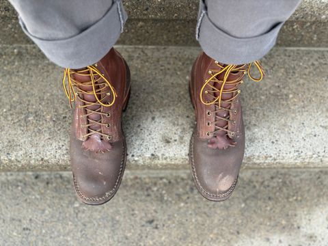 Photo by averagebootguy on February 16, 2026 of the Nicks Ranger in Seidel 1964 Brown Roughout & Seidel 1964 Brown.