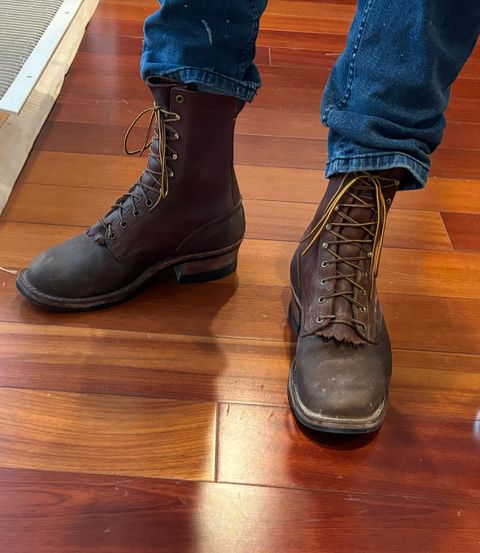 Photo by averagebootguy on February 24, 2026 of the Nicks Ranger in Seidel 1964 Brown Roughout & Seidel 1964 Brown.