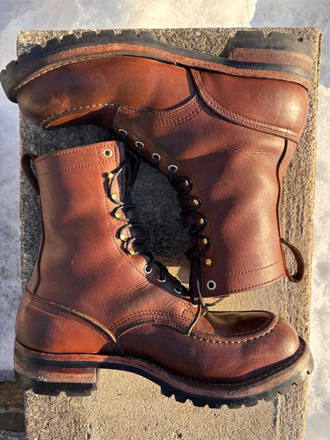 Photo by cjdigs on March 2, 2025 of the Nicks Builder Pro Moc Toe Steel Toe in Seidel 1964 Brown.