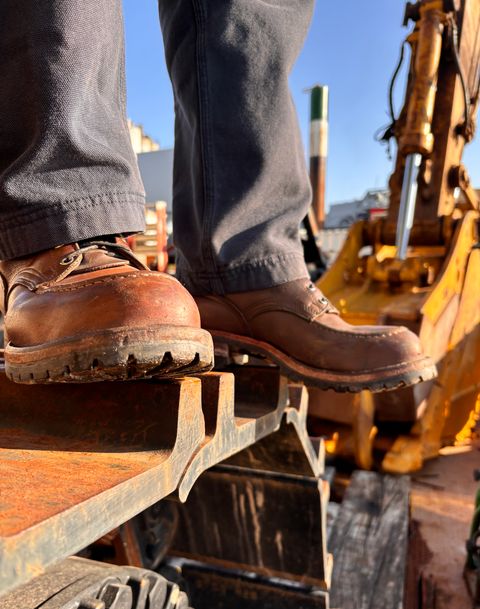 Photo by cjdigs on April 1, 2025 of the Nicks Builder Pro Moc Toe Steel Toe in Seidel 1964 Brown.