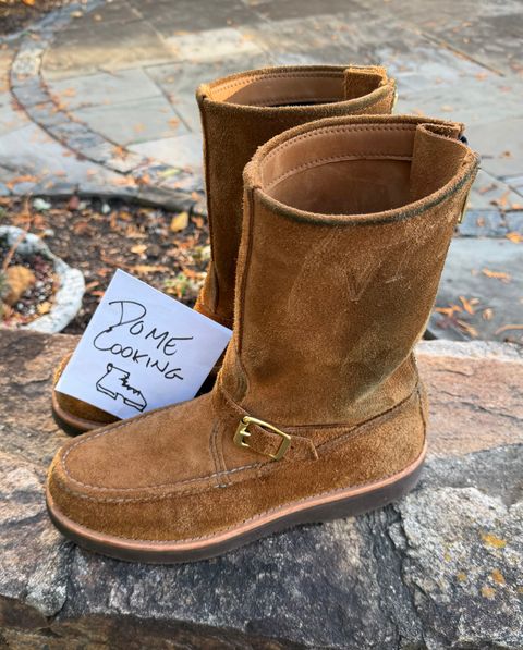 Photo by grantini on November 1, 2025 of the Russell Moccasin Co. Zephyr Balderas in SB Foot Roughout Pecos Chamois.