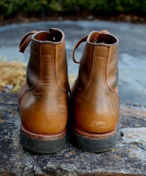 Photo by grantini on January 1, 2025 of the Oldspeed MFG Service Boot 6” in Horween Tan Latigo.