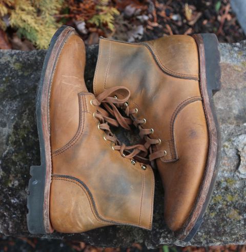 Photo by grantini on February 1, 2025 of the Oldspeed MFG Service Boot 6” in Horween Tan Latigo.