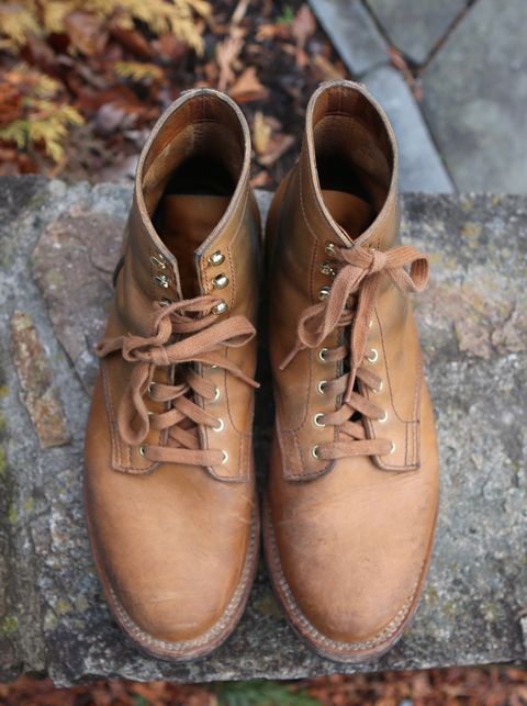 Photo by grantini on February 1, 2025 of the Oldspeed MFG Service Boot 6” in Horween Tan Latigo.
