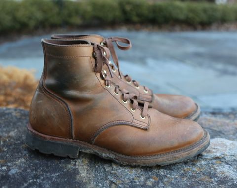 Photo by grantini on March 3, 2025 of the Oldspeed MFG Service Boot 6” in Horween Tan Latigo.
