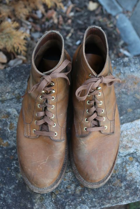 Photo by grantini on March 3, 2025 of the Oldspeed MFG Service Boot 6” in Horween Tan Latigo.