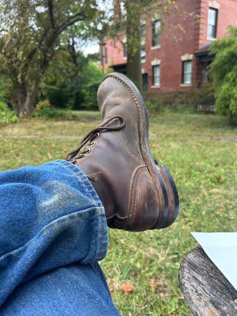 Photo by pkwhy on September 6, 2025 of the Nicks Falcon in Horween Brown Chromexcel.