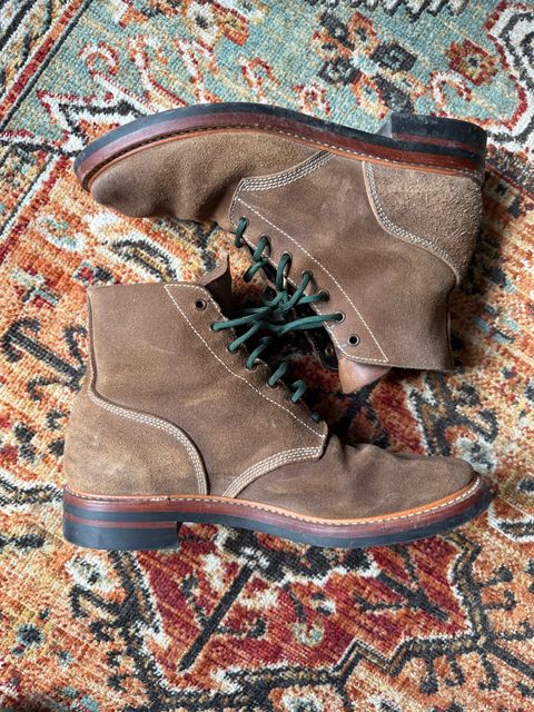 Photo by peckinpaws on June 29, 2026 of the John Lofgren M-43 Service Shoes in Horween Natural Chromexcel Roughout.