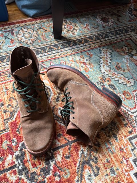 Photo by peckinpaws on June 29, 2026 of the John Lofgren M-43 Service Shoes in Horween Natural Chromexcel Roughout.