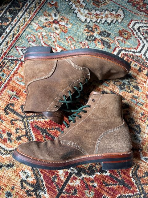 Photo by peckinpaws on June 29, 2026 of the John Lofgren M-43 Service Shoes in Horween Natural Chromexcel Roughout.
