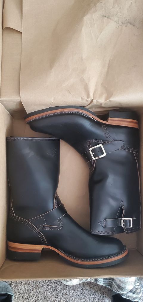Photo by Jamesv on May 19, 2025 of the Wesco Mister Lou in Horween Black Chromexcel Horsehide.