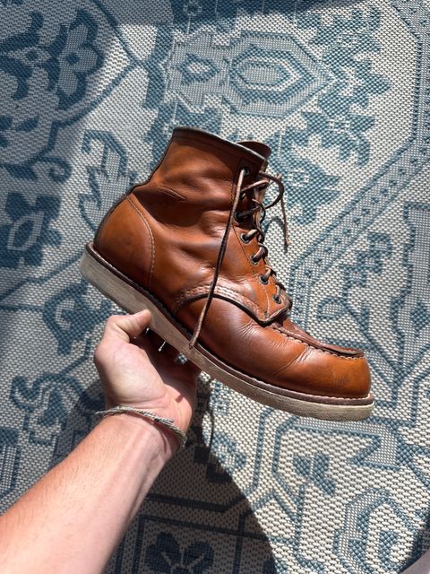 Photo by ty.302 on July 24, 2026 of the Red Wing 10875 6 Inch Moc in S.B. Foot Oro-Harness.