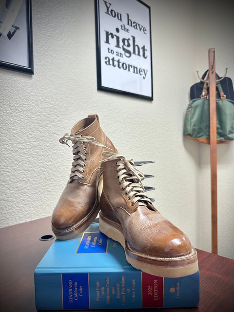 Photo by BlueBootCollective on July 10, 2026 of the Viberg Scout Boot in Horween Natural Cypress.