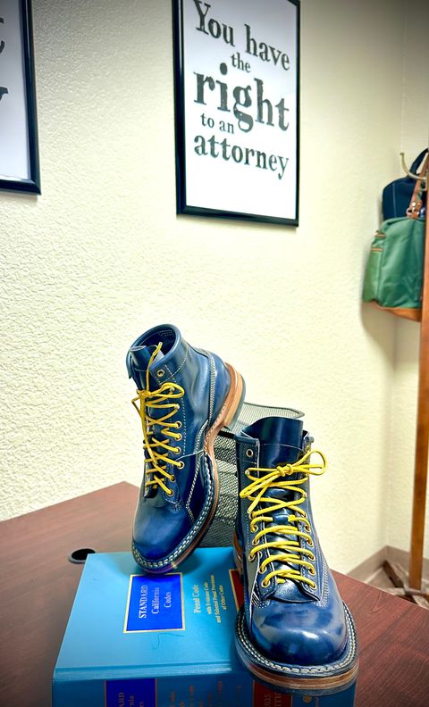 Photo by BlueBootCollective on July 16, 2026 of the White's Bounty Hunter in Maryam Navy Horsehide.
