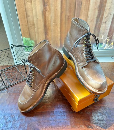 Photo by BlueBootCollective on February 28, 2026 of the Alden Indy Boot in Horween Natural Chromexcel.