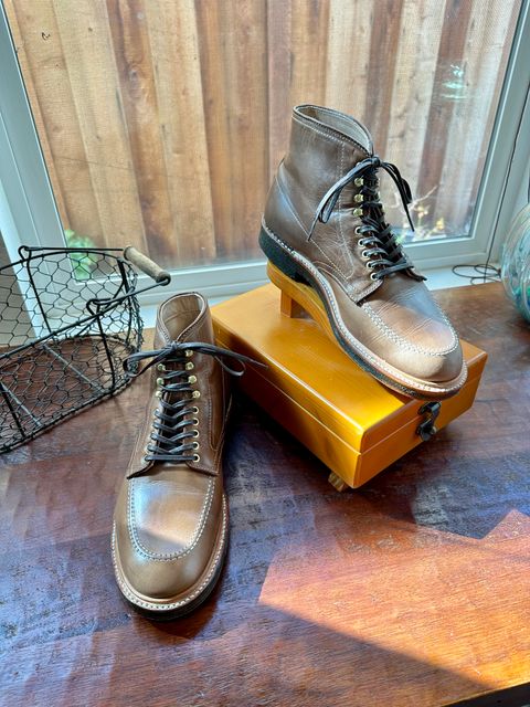 Photo by BlueBootCollective on February 28, 2026 of the Alden Indy Boot in Horween Natural Chromexcel.