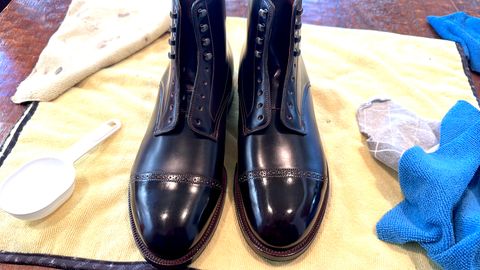 Photo by BlueBootCollective on June 10, 2026 of the Viberg Navvy Boot in Horween Color 8 Shell Cordovan.