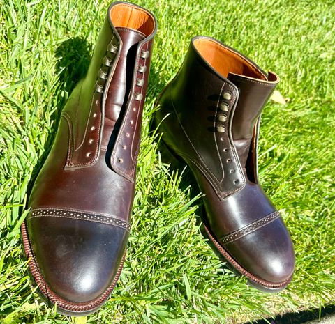Photo by BlueBootCollective on June 9, 2026 of the Viberg Navvy Boot in Horween Color 8 Shell Cordovan.