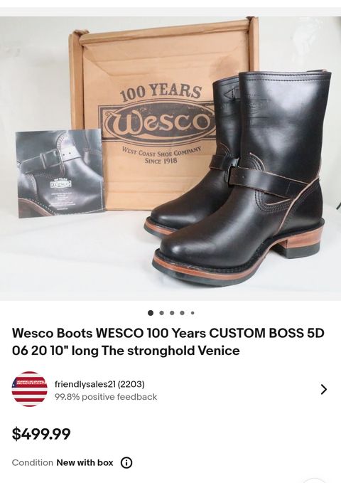 Photo by 3ringCircu5 on October 1, 2025 of the Wesco Boss Engineer Boot in Horween Black Chromexcel.