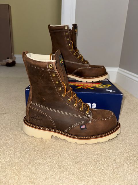 Photo by Michael_T on May 2, 2025 of the Thorogood American Heritage 8" Moc Toe in Seidel Trail Crazy Horse.