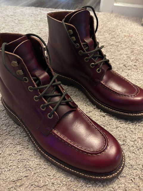 Photo by Nauta on January 12, 2026 of the Grant Stone Brass Boot in Horween Color 8 Chromexcel.