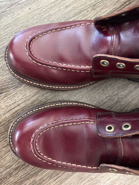 Photo by Nauta on May 30, 2026 of the Grant Stone Brass Boot in Horween Color 8 Chromexcel.