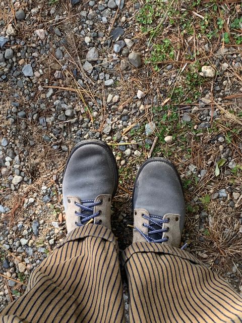 Photo by Emily on November 1, 2025 of the NF Bootmaker Belmont Boot in C.F. Stead Milkshake Desert Oasis Suede & C.F. Stead Flint Kudu & Horween Washed Black Chromexcel & C.F. Stead Storm Suede.