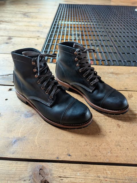 Photo by j3553 on July 1, 2026 of the Wolverine 1000 Mile Cap-Toe Boot in Horween Black Chromexcel.