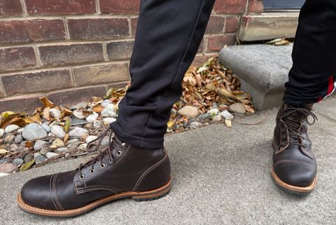 Photo by gorfnu on November 29, 2025 of the Truman Cap Toe Boot in Horween Java Waxed Flesh.