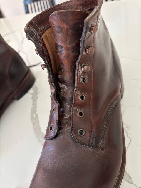 Photo by Sober_And_Faded on June 6, 2026 of the Wolverine 1000 Mile Plain-Toe Boot in Horween Brown Chromexcel.