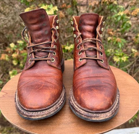 Photo by bigsmallies on March 30, 2025 of the Grant Stone Diesel Boot in Seidel Walnut Bison.
