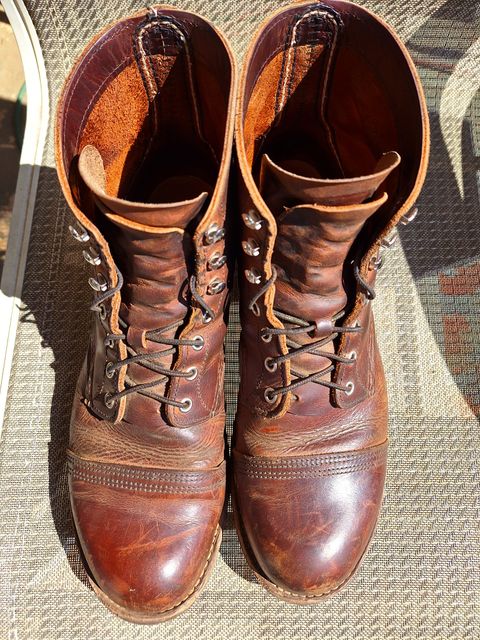 Photo by Arto on March 1, 2025 of the Red Wing Iron Ranger in S.B. Foot Copper Rough and Tough.