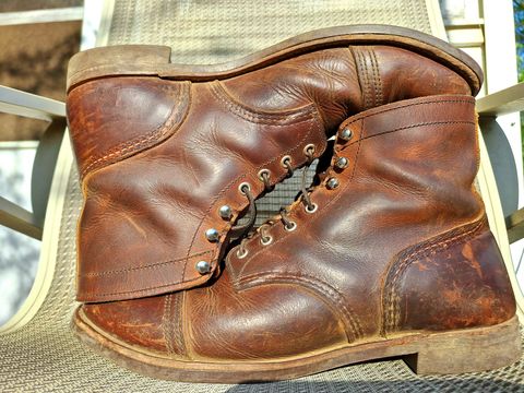 Photo by Arto on April 1, 2025 of the Red Wing Iron Ranger in S.B. Foot Copper Rough and Tough.