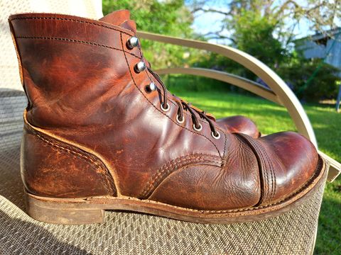 Photo by Arto on April 1, 2025 of the Red Wing Iron Ranger in S.B. Foot Copper Rough and Tough.