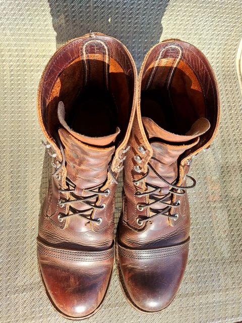 Photo by Arto on April 1, 2025 of the Red Wing Iron Ranger in S.B. Foot Copper Rough and Tough.
