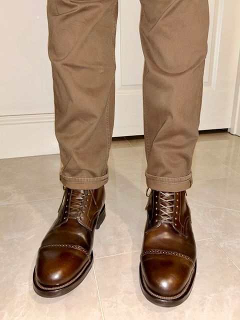 Photo by lowrollr on May 22, 2026 of the Viberg Service Boot BCT in Horween Dark Cognac Shell Cordovan.