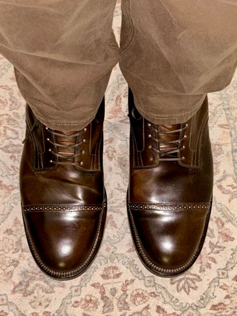 Photo by lowrollr on May 22, 2026 of the Viberg Service Boot BCT in Horween Dark Cognac Shell Cordovan.