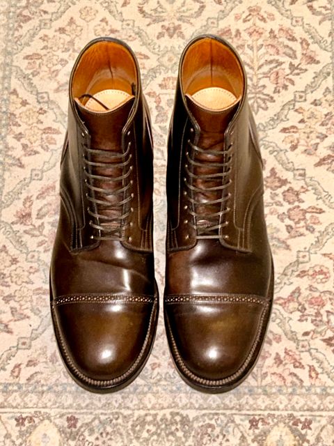 Photo by lowrollr on May 17, 2026 of the Viberg Service Boot BCT in Horween Dark Cognac Shell Cordovan.
