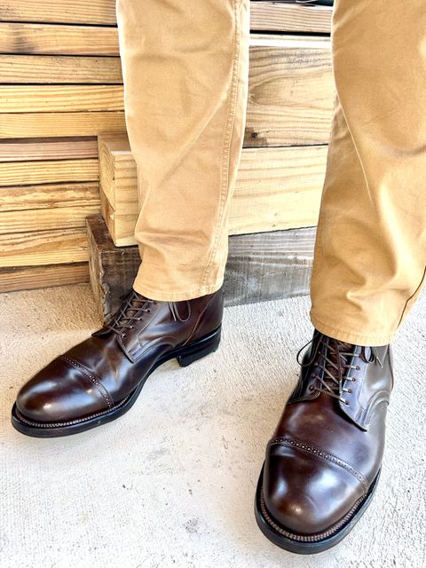 Photo by lowrollr on July 21, 2026 of the Viberg Service Boot BCT in Horween Dark Cognac Shell Cordovan.
