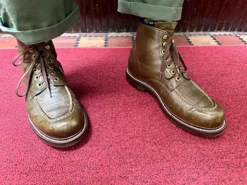 Photo by noneck on April 24, 2026 of the Grant Stone Brass Boot in Incas Jungle Kangaroo.