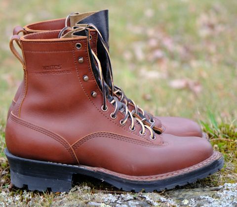 Photo by stitchdown_collabs on November 5, 2024 of the White's Whites X Stitchdown Cliff Boot in Seidel Red Dog Oil Tan & Horween Black Waxed Flesh.