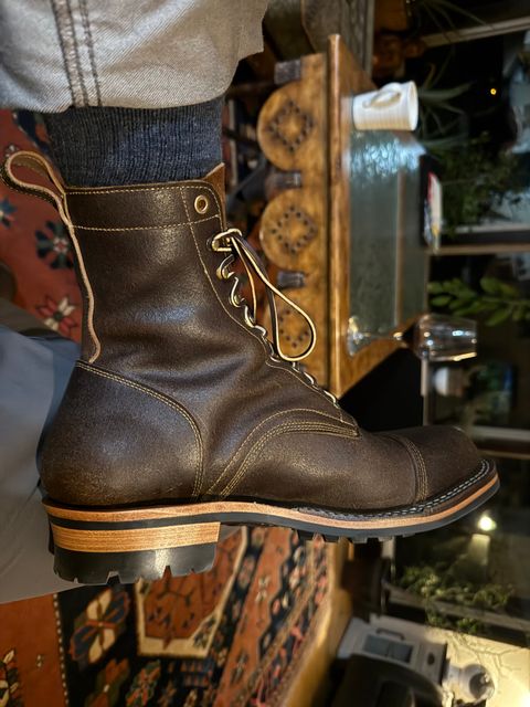 Photo by Mike on December 3, 2025 of the Bordon Tukano in Horween Cinnamon Waxed Flesh.
