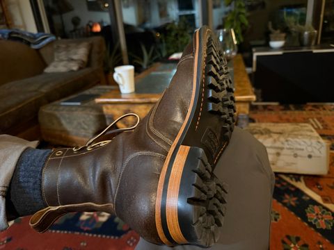 Photo by Mike on December 3, 2025 of the Bordon Tukano in Horween Cinnamon Waxed Flesh.