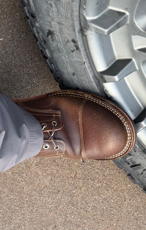Photo by Mike on December 6, 2025 of the Bordon Tukano in Horween Cinnamon Waxed Flesh.