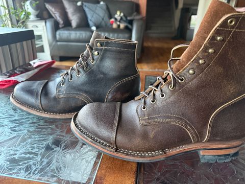 Photo by Mike on December 14, 2025 of the Bordon Tukano in Horween Cinnamon Waxed Flesh.