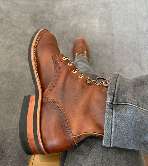 Photo by Mario357 on June 6, 2026 of the Nicks Falcon in Horween Orange Predator.